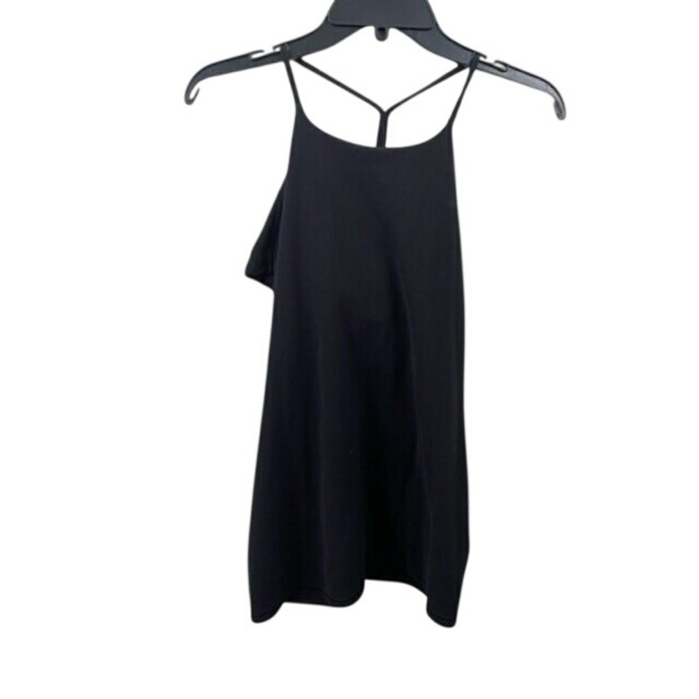 Lululemon Sun Setter Tank Top Women Size 8 Black Racerback Shelf Bra Yoga